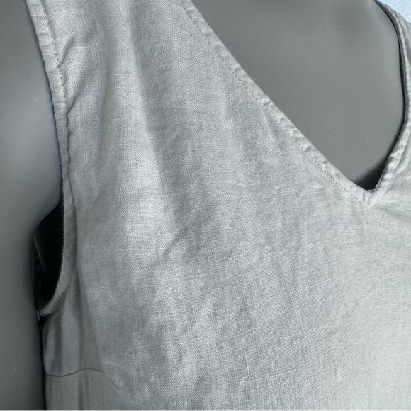 Linen Sleeveless Shift Dress Minimalist Capsule Wardrobe Cynthia Rowley Size 14 - Picture 7 of 10